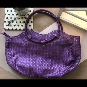 Oversized Purple Satchel Handbag.